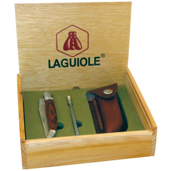 LAGUIOLE - 40268068 - Couteau pliant avec aiguiseur en Inox et bois de Pakka