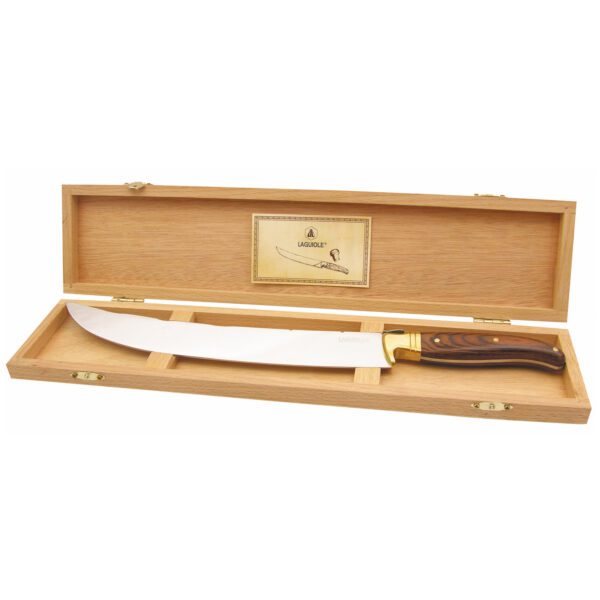 LAGUIOLE - 40268086 - Sabre à champagne - Inox et bois de pakka - L: 42 cm Coffret cadeau en bois