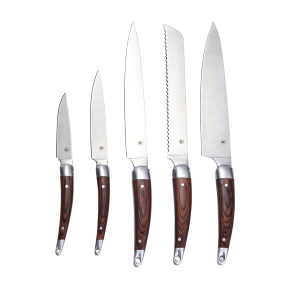 LAGUIOLE - 40268145 - Coffret de couteaux de cuisine en Bois de Pakka et Bambou 5 pièces