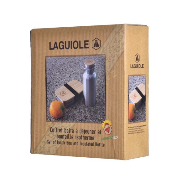 LAGUIOLE - 40268148 - Set Lunchbox et Bouteille Isotherme en Acier Inoxydable