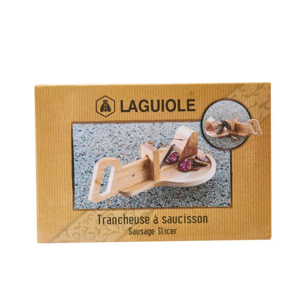 LAGUIOLE - 40268464 - Trancheuse à Saucisson et Charcuterie avec Plateau en Bois d'Hévéa