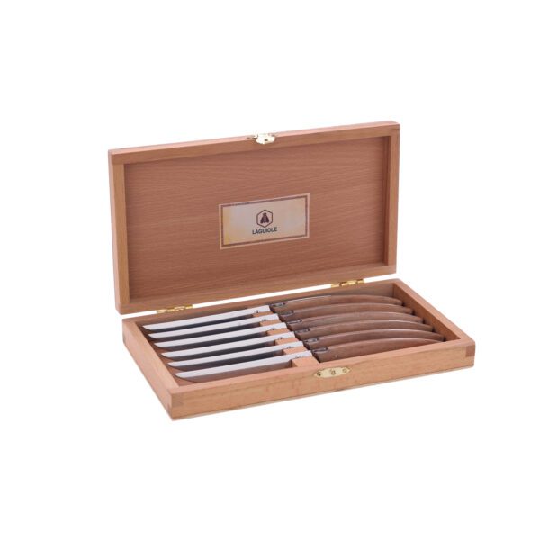 LAGUIOLE - 40268472 - Coffret de Couteau à steak en Inox et Bois de Pakka 6 pièces