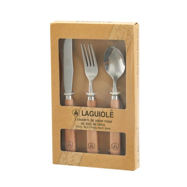 LAGUIOLE - 40268476 - Set de Pique Nique manche en bois de Hêtre 3 pièces