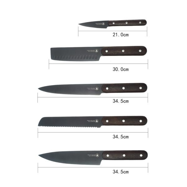 LAGUIOLE - 40268478 - Set de 5 Couteaux de Cuisine Lame Noire