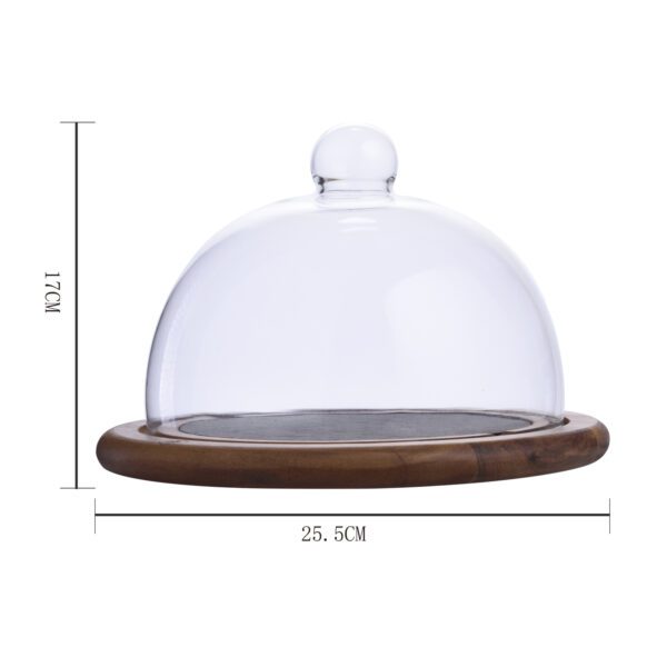 LAGUIOLE - 40268731 - Cloche à fromages en verre avec plateau bois et ardoise