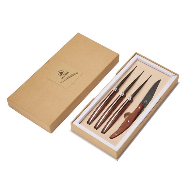 LAGUIOLE - 40268872 - Coffret de couteaux à steak STONEWASH manche bois de Pakka 4 pièces