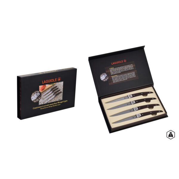 LAGUIOLE - 40269075 - Coffret de 4 Couteaux à Steak en Bois Wenge