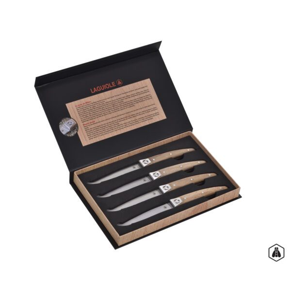 LAGUIOLE - 40269076 - Coffret de 4 Couteaux à Steak en Bois de hêtre