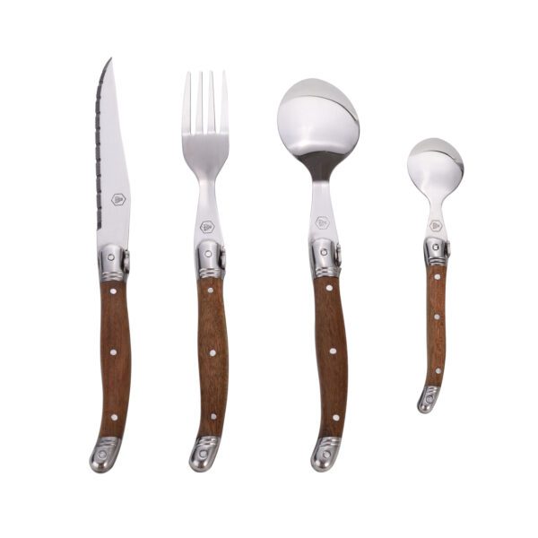 LAGUIOLE - 40269077 - Ménagère en Inox et manche en Sapele 48 pièces