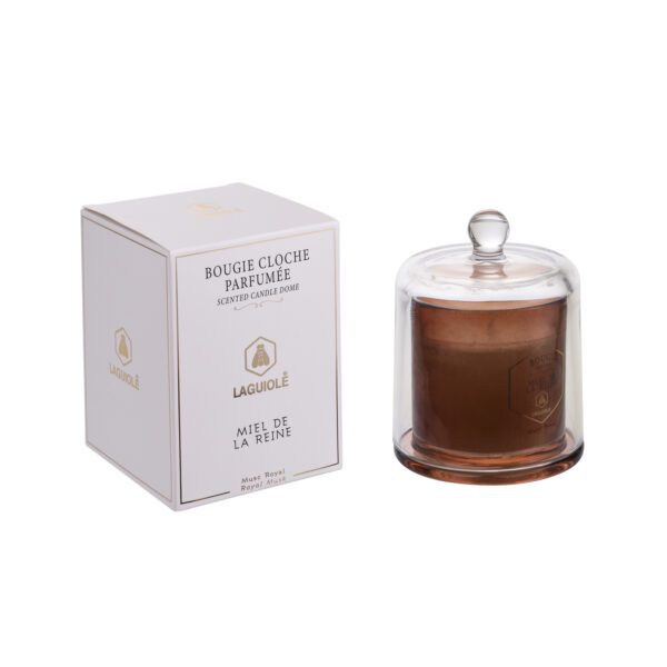 LAGUIOLE - 40269816 - Bougie Parfumée en verre avec sa cloche au Miel et Musc Blanc 145 g