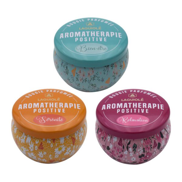 LAGUIOLE - 40269834 - Lot de 3 bougies Tin-Box - Bien-être, Sérénité, Relaxation