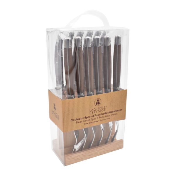 LAGUIOLE HERITAGE - 40271003 - Set de couteaux et fourchettes manche Bois de noyer 12pcs