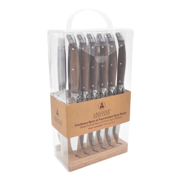 LAGUIOLE HERITAGE - 40271003 - Set de couteaux et fourchettes manche Bois de noyer 12pcs