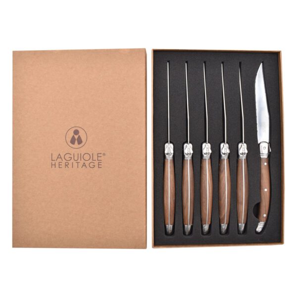 LAGUIOLE HERITAGE - 40271005 - Set couteaux à steak manche en bois de Noyer 6pcs