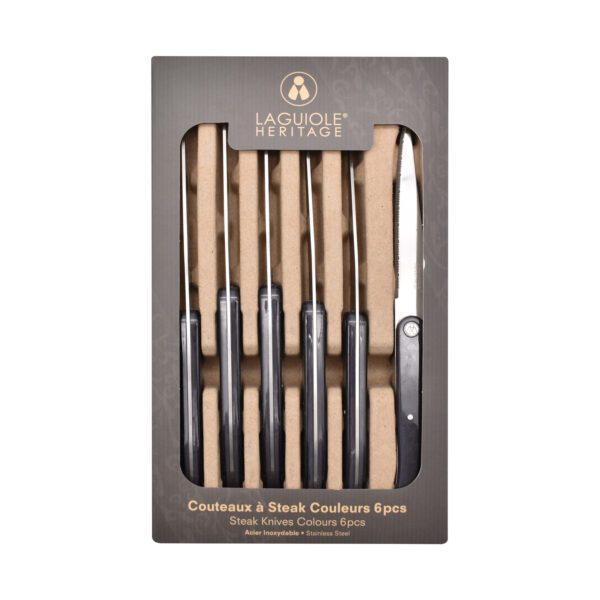 LAGUIOLE HERITAGE - 40271015 - Coffret de 6 couteaux à steack couleurs