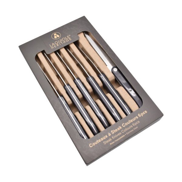 LAGUIOLE HERITAGE - 40271015 - Coffret de 6 couteaux à steack couleurs