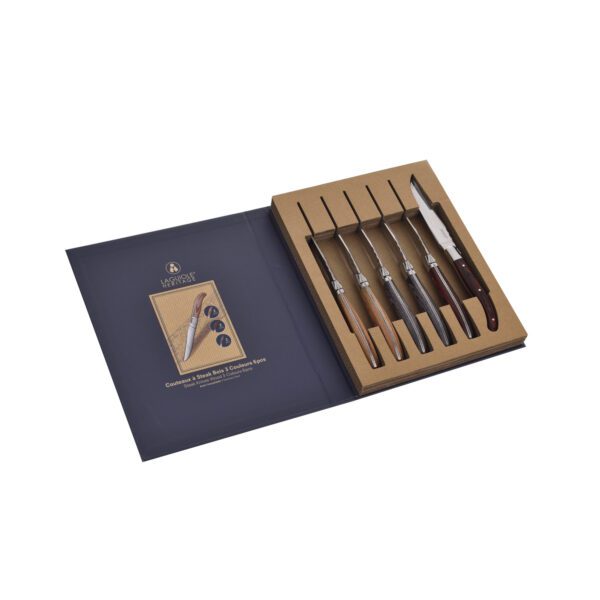 LAGUIOLE HERITAGE - 40273003 - Coffret couteaux à steak manche en bois de pakka 6 pièces