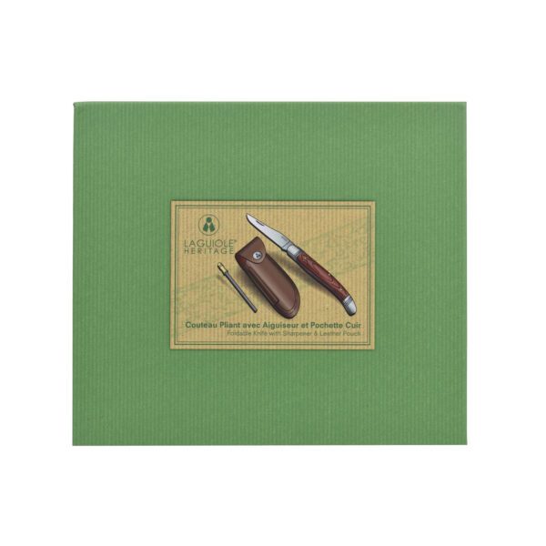 LAGUIOLE HERITAGE - 40273012 - Couteau pliant avec aiguiseur en Inox et bois de Pakka