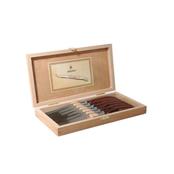 LAGUIOLE - 40268323 - Coffret de couteaux à steak en Inox et bois de Pakka 6 pièces