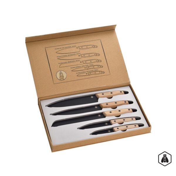 LAGUIOLE - 40269072 - Coffret de couteaux de cuisine Lame noir 5 pièces