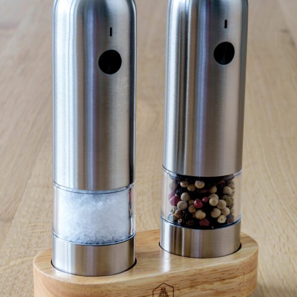 Moulins à Sel et Poivre Électriques Laguiole – Support en Bois