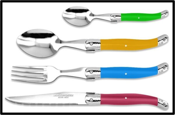 Ménagère Laguiole - Manche Coloré – 24 pièces