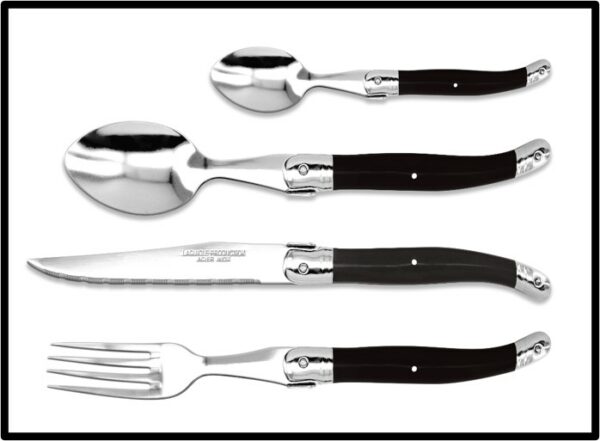 Ménagère Laguiole - Manche Noir ABS – 24 pièces