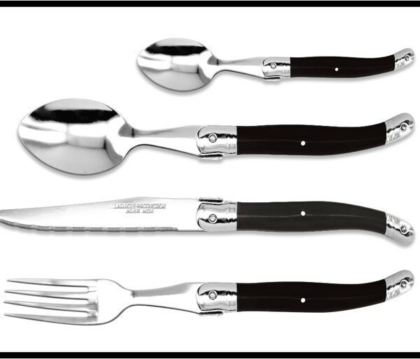 Ménagère Laguiole - Manche Noir ABS – 24 pièces