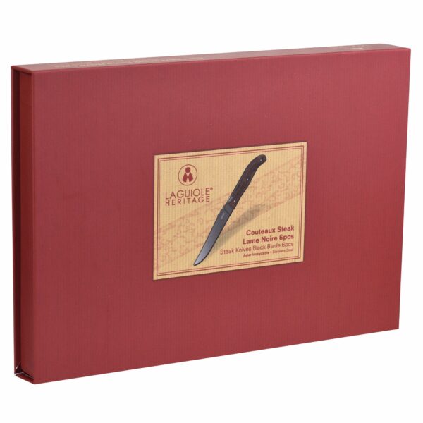 Couteaux à Steak Laguiole – Manche Noir – 6 pièces