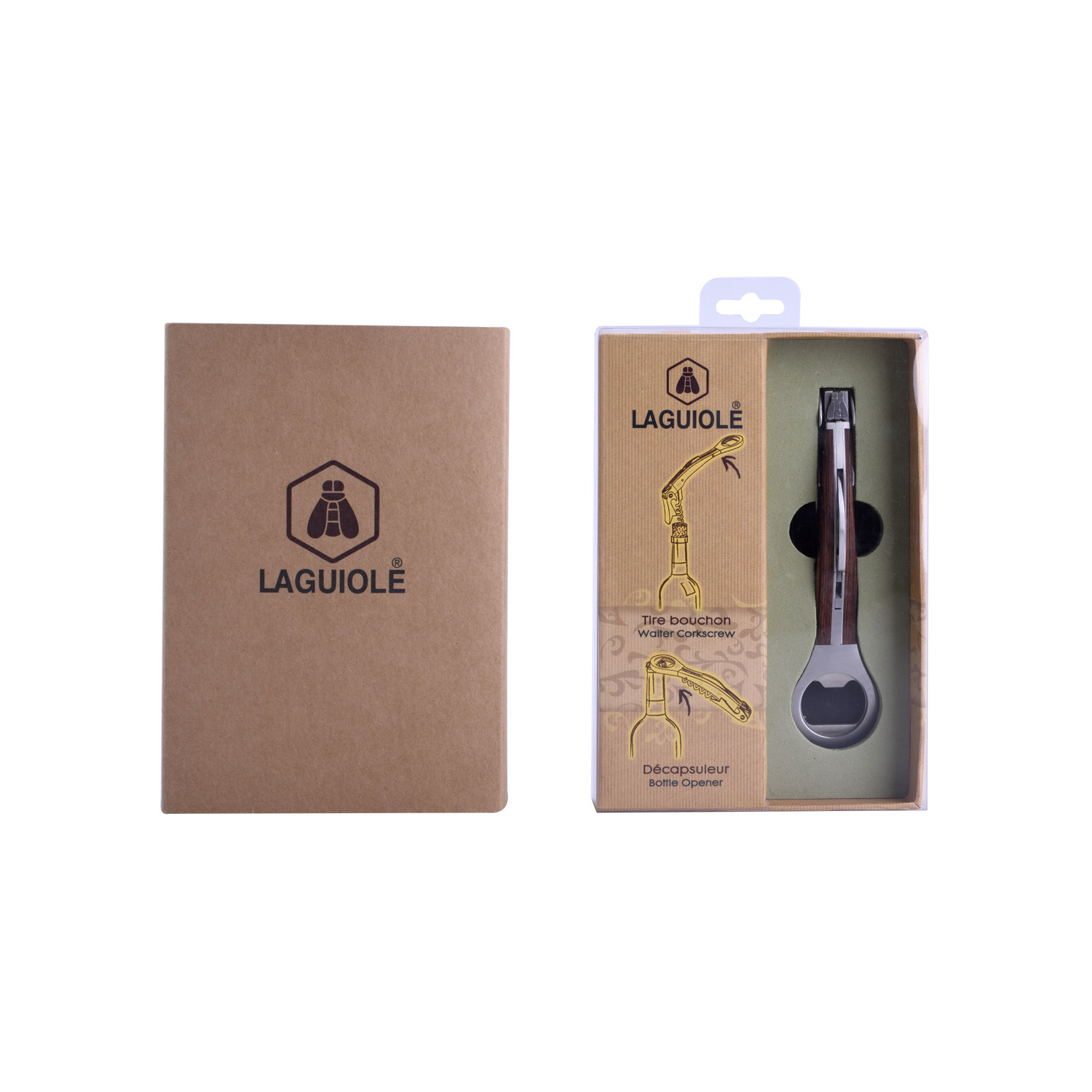 LAGUIOLE - 40268865 - Sommelier à levier simple - Bois de pakka - Multifonction