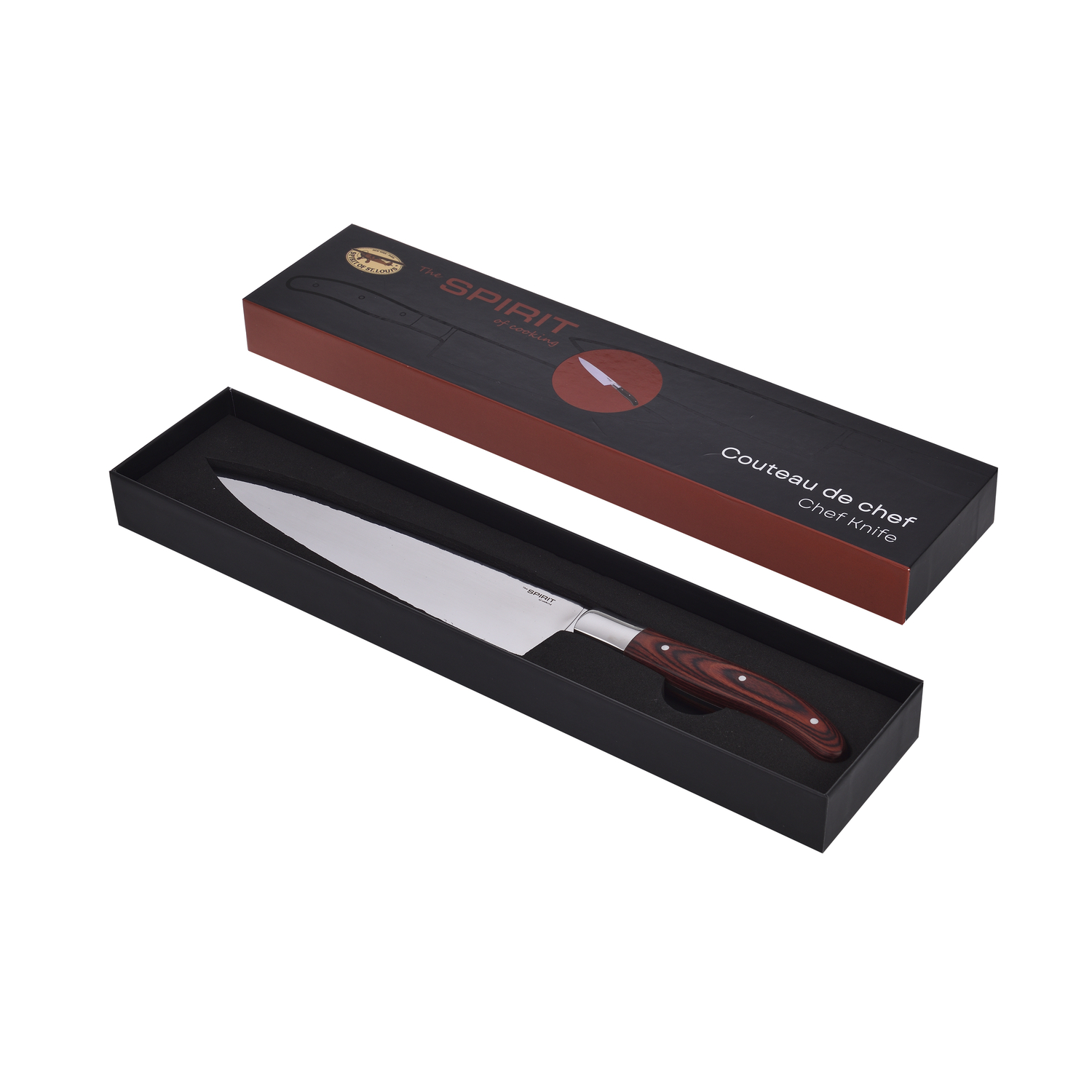SPIRIT OF ST. LOUIS - 40366009 - Couteau de Chef de cuisine en Inox et bois de Pakka